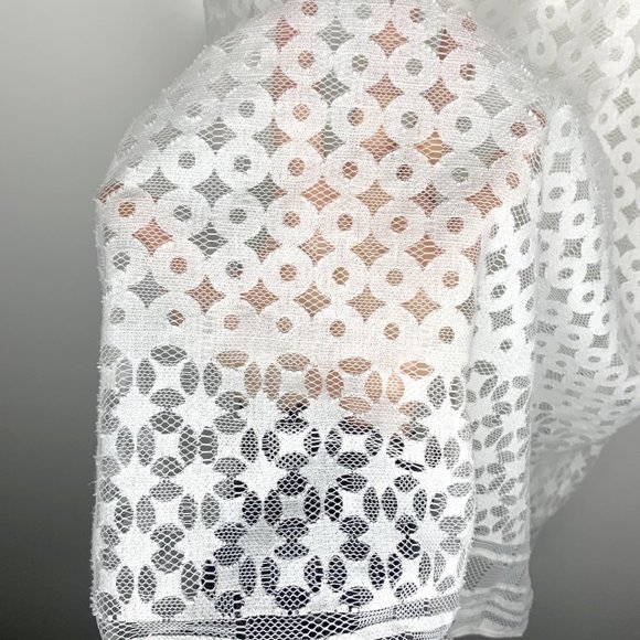 MAX STUDIO White Sheer Circle Boho Tank Top Sz L - Picture 5 of 9